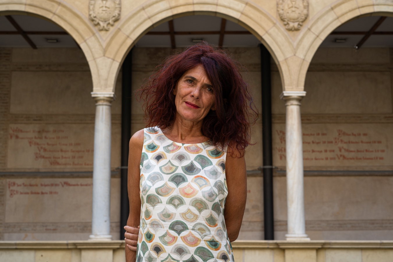 The professor of philosophy of law, Teresa Vicente Giménez, poses for a picture at Murcia University. Murcia residents hope to protect the polluted Mar Menor, Europe’s largest saltwater lagoon, with a change in legal status. 